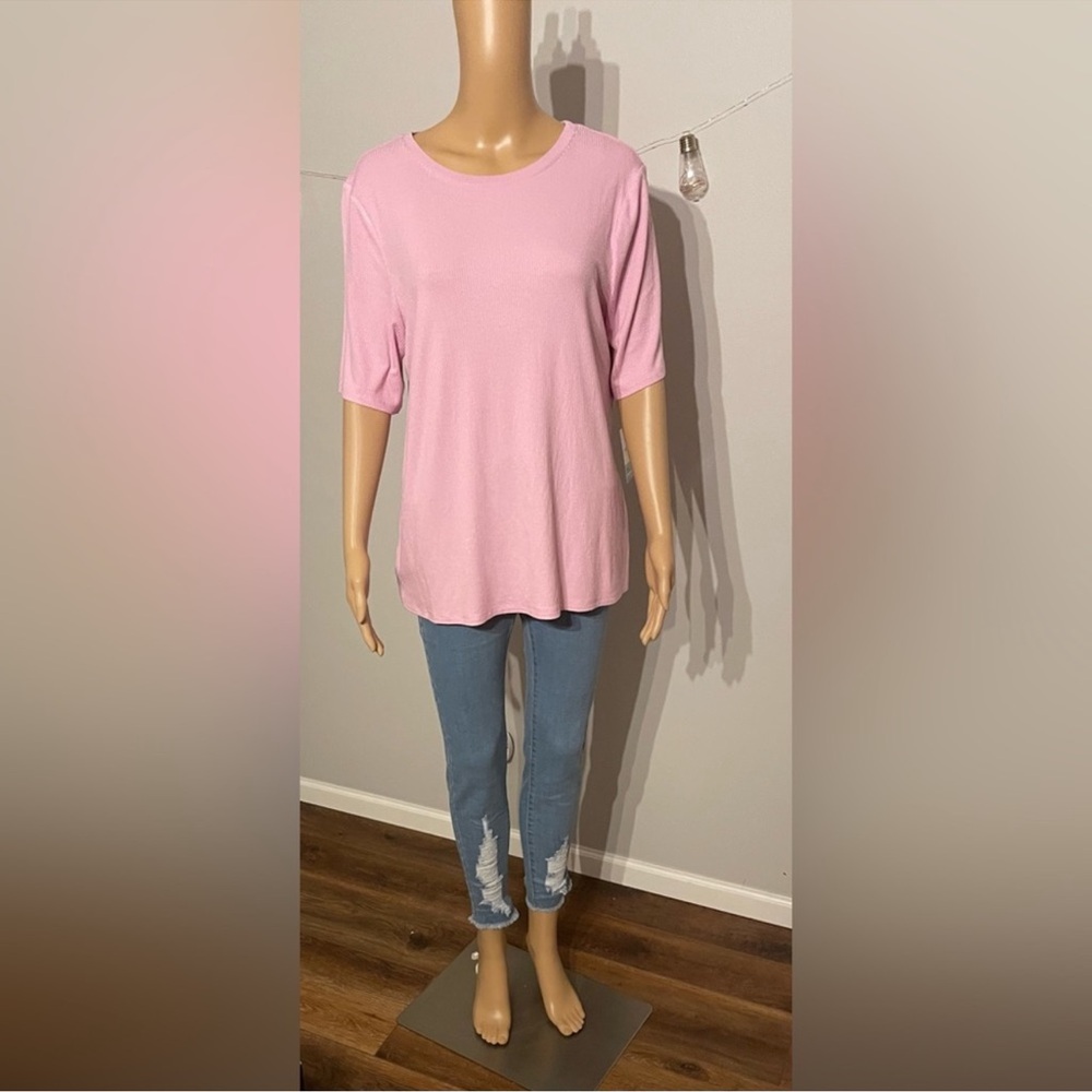 Nine West Pink Ribbed Top